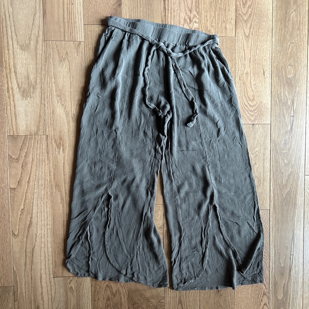Grey BOHO Linen Pants